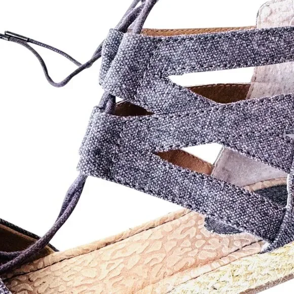 BOC/Born Concept Lucy Gladiator Espadrille Sandal Shoe Brown Canvas Size 7M - Picture 8 of 13